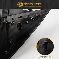 Driver Left Side Door Mirror Compatible with Kia Optima 2014 2015 Heated Turn Signal Power HD Glass Black Painted Manual Folding # KI1320175 876104C501 6Pins