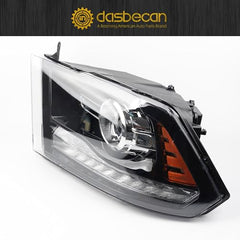 OE Projector Halogen Headlights w/LED Signal DRL Compatible With Dodge Ram 1500 2500 3500 2013-2018 Black Housing Amber Reflector w/Bulbs 1Pair