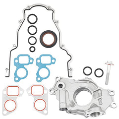 M295HV High Volume Melling Oil Pump kit Compatible with 4.8L 5.3L 6.0L Silverado Avalanche Suburban Tahoe Trailblazer GMC Sierra Yukon Cadillac Escalade, with Gaskets and Balancer Bolt