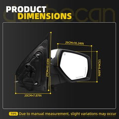 Driver Side Mirror Compatible with 2014-2018 Chevy Silverado GMC Sierra Left Mirror w/Puddle Light/Signal Light/Heated Glass/Power Folding Chrome Cap Replace#GM1320504 (10pins)