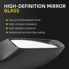 Right Passenger Side Door Mirror Compatible with Nissan Altima 2013-2018 Sedan Non-Heated Non-Folding Power Adjustable Glass Replaces NI1321223 963013TH0A Black 3Pins - Dasbecan