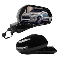 Right Passenger Side Rear View Mirror Assembly Compatible with Chevrolet Blazer 2019-2022 Heated Power Glass Outside Door Mirror with Blind Spot Replace 84698489 GM1321622(10PINS)
