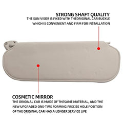 Gray Left Driver Side Sun Visor Compatible with Chevrolet Express GMC Savana 1500 2500 3500 4500 1999-2019 Replaces# 84054688 84054695 20883004 25999923