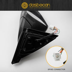 Driver Left Side Door Mirror Compatible with Hyundai Tucson 2022-2024 Heated Blind Spot Detection(BSD) Turn Signal Power Glass Black Painted # 87610-CW030 HY1320328 8Pins