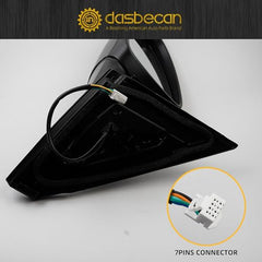 Driver Side Mirror Compatible with Nissan Sentra SR SV 2020-2023 Manual Folding Power Glass Heated Turn Signal Light Black 7Pins Replace# NI1320327 963026LB1A