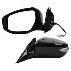 Driver Side Mirror Compatible with Nissan Altima Sedan 2013-2018 Manual Folding Power Adjustable Glass Heated Turn Signal Light Black 6Pins Replace# NI1320225