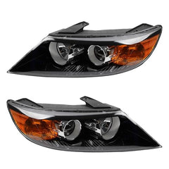 Halogen Headlight Compatible With 2011-2013 Kia Sorento Left & Right Side Black Housing Clear Lens Headlamp Assembly Replaces# 921021U200 921011U200 KI2502143 KI2503143(Left + Right)