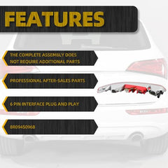 Left Driver Side Rear Bumper Brake Tail Light Fog Lamp Compatible with 2009-2016 Audi Q5 Replaces# 8R0945095B