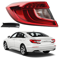 Left Driver Side LED Tail Light Assembly Compatible with 2018 2019 2020 2021 Honda Accord Sedan Rear Brake Lamp Taillights Harness Set