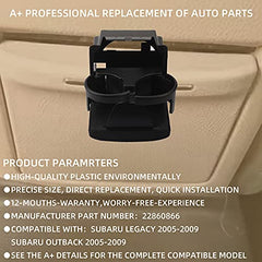 Rear Console Cup Holder Sub Assembly Replacement Compatible with Subaru Legacy Outback 2005-2009 Replaces# 66150AG01CWA Black