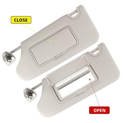 Gray Left Driver Side Sun Visor Compatible with Nissan Altima 2013 2014 2015 2016 2017 2018 with Mirror and Vanity Light Without Sunroof Replaces# 96401-3TA2A