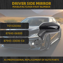 Passenger Right Side Door Mirror Assembly Compatible with Toyota Camry 2018-2022 NO Heated NO Turn Signal Without Blind Spot Detection(BSD) Replaces# TO1321366 87910-06800 3 Pins
