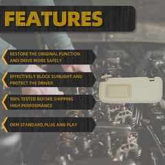 Left Driver Side Sun Visor Compatible with Toyota Corolla 2009 2010 2011 2012 2013 Sunvisor Cloth