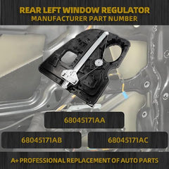 Rear Left Driver Side Window Regulator Without Motor Compatible with Dodge Ram 1500 2009-2020 Replaces 68045171AA 68045171AB 68045171AC