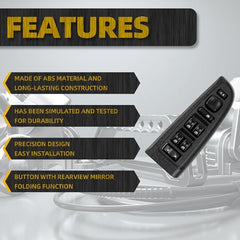 15883323 Driver Side Power Window Switch & Bezel Assembly Compatible with 2003-2007 Chevrolet Siverado GMC Sierra Vehicle Models Replace# DWS-220