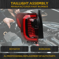 Tail Light Assembly Rear Lamp LED Type Compatible with 2020 2021 2022 2023 GMC Acadia AT4 Left Driver Side 85150721 84863046