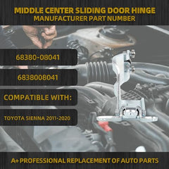 68390-08031 Right Slide Door Hinge Assembly Compatible with Toyota Sienna 2011-2020 Center Sliding Door Roller & Hinge 68380-08041
