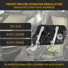 Front Left Driver Side Power Window Regulator with Panel Compatible with Hyundai Sonata 2011 2012 2013 2014 Sedan Replaces 752-928 82471-3Q000 Without Motor