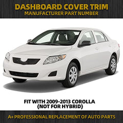 2pcs Upper Center Dashboard Trim Strip Compatible with 2009-2013 Toyota Corolla Replaces 55435-02370, 55436-02330, 55436-12040 Left & Right Side