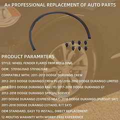 Front Wheel Arch Fender Trim Moulding Molding Compatible With Dodge Durango 2011-2018 Fender Flares Left Driver Side Replaces# CH1290112 57010621AD