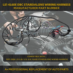 LS Standalone Wiring Harness 4L60E DBC Compatible with 1997-2006 GM LS1 Gen 3 Vortec Swap Engine 4.8 5.3 6.0 Stand Alone Wire Harness Drive by Cable, 60A Relay, EV1 Fuel Injector Connector