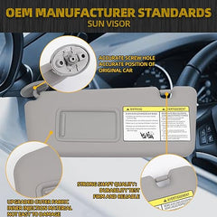 Left Driver Side Sun Visor Compatible with Toyota RAV4 2004 2005 Replace 74320-42420-B0 Sunvisor (Gray)