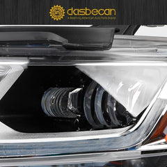 LED Headlight W/LED DRL Compatible With Chevy Traverse 2018-2021 Left Driver Side Headlights Assembly Black Chrome Housing Replace# 84887859 GM2502487