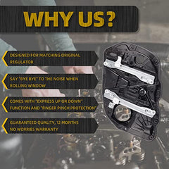 Front Left Driver Side Power Window Regulator and Motor Assembly Compatible with Kia Optima 2014 2015 2.0L 2.4L Replaces 82471-2T510 82471-4C500 (6 Pins)