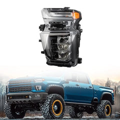 Full LED Headlight Assembly Left Driver Headlamp Compatible With Chevy Silverado 2500HD 3500HD 2020 2021 2022 2023 Replace# GM2502505 84738618