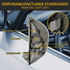 Tail Light Assembly Left Driver Side Compatible with 2012 2013 2014 Toyota Prius C Taillight Lens Cover w/o Bulbs Replaces# 81561-52880