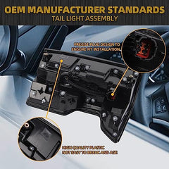 Left Driver Side Tail Light Assembly Rear Lamp Compatible with 2022 2023 2024 Nissan Frontier