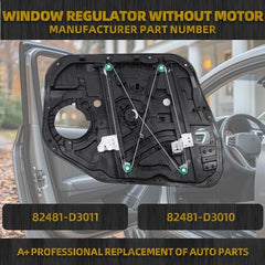 Front Right Passenger Side Window Regulator Without Motor Compatible with 2016-2020 Hyundai Tucson Replaces# 82481-D3011 82481-D3010