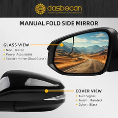 Driver Side Door Mirror Compatible with 2016 2017 2018 Toyota RAV4 Non-Heated Power Adjustable Manual Fold Spotter Mirror Rear View Left Side Mirror Black 3 Pins TO1320345 87940-0R210