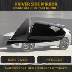 Driver Left Side Door Mirror Compatible with Hyundai Tucson 2022-2024 Heated Blind Spot Detection(BSD) Turn Signal Power Glass Black Painted # 87610-CW030 HY1320328 8Pins