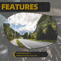 76203TK8A41 Left Driver Side Mirror Glass with Plastic Plate Compatible with Honda Odyssey 2014 2015 2016 2017 Replace# 76253-TK8-A41