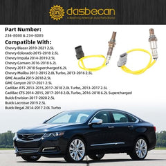 Upstream & Downstream Sensor Compatible with Buick Envision Lacrosse Cadillac ATS CTS Chevy Blazer Colorado Camaro Impala Malibu GMC 2.0L 2.5L 6.2L 2013-2021 2PCS#234-8080 234-8085