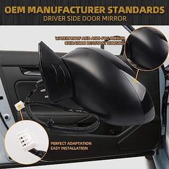 Driver Left Side Mirror Compatible with 2022-2025 Honda Civic With Power Glass, Manual Folding, Match to Crystal Black Pearl Replaces# HO1320350 76208T20A01 (3Pins)