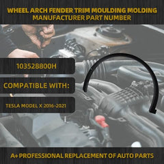 Wheel Arch Fender Trim Moulding Molding Compatible With Tesla Model X 2016-2021 Left Driver Side Fender Flares Replaces# 103528800H