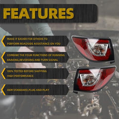 Left & Right Tail Light Assembly Rear Lamp Compatible with 2013-2017 Chevrolet Traverse Replace 84266019 84266020
