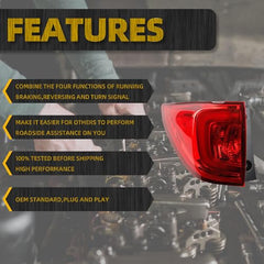 Tail Light Assembly LED Compatible With 2016-2018 Honda Pilot 2022-2024 Honda Passport Rear Lamp Right Passenger Side 33500TG7A01