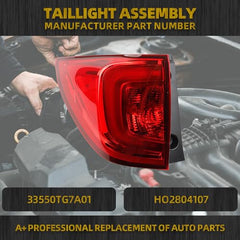 Tail Light Assembly LED Compatible With 2016-2018 Honda Pilot 2022-2024 Honda Passport Rear Lamp Right Passenger Side 33500TG7A01