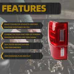 Tail Light Assembly Rear Lamp LED Type w/Blind Spot (Module NOT Included) Compatible with 2019-2023 Ford Ranger Left Driver Side Replace KB3Z-13405-G