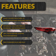 Left Drive Side Tail Light Assembly Rear Lamp Compatible with 2020 2021 2022 2023 Toyota Highlander