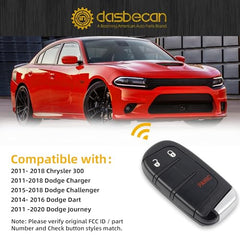 Key Fob Replacement Compatible with Chrysler 300 2011-2018 Dodge Charger Challenger Dart Journey 2011-2020 Keyless Entry Remote Control Replaces M3N-40821302 ID46 Chip 433MHz 3 Buttons