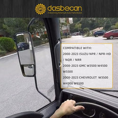 Driver Side Mirror Compatible with 2008-2023 ISUZU NPR NPR-HD NQR NRR Outside Left Door Mirror Replace# 8980493150