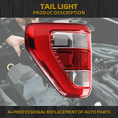 Left Driver Side Tail Light without Bulb Compatible with 2021 2022 Ford F150 F-150 XL Replaces ML3Z-13404-E Rear Brake Lamp Incandescent Type