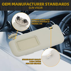 Left Driver Side Sun Visor Compatible with Toyota Corolla 2009 2010 2011 2012 2013 Sunvisor Cloth