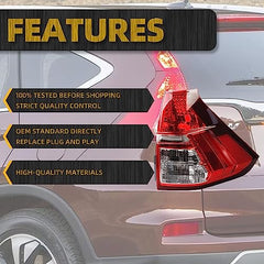 Right Side Tail Light Assembly Compatible with Honda CRV EX EXL LX SE Tour CR-V 4-Door 2015-2016 Rear Passenger Side Taillight Brake Lamp Replaces # 33500-T1W-A01 HO2801186