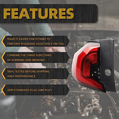 Left Driver Side Tail Light Assembly Rear Lamp Compatible with 2018-2021 GMC Terrain