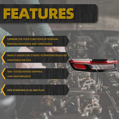 Left Driver Side Outer LED Tail Light Assembly Compatible with Jeep Grand Cherokee 2022-2024 Jeep Grand Cherokee L 2021-2024 Replace 68421133AD Taillight Rear Lamp